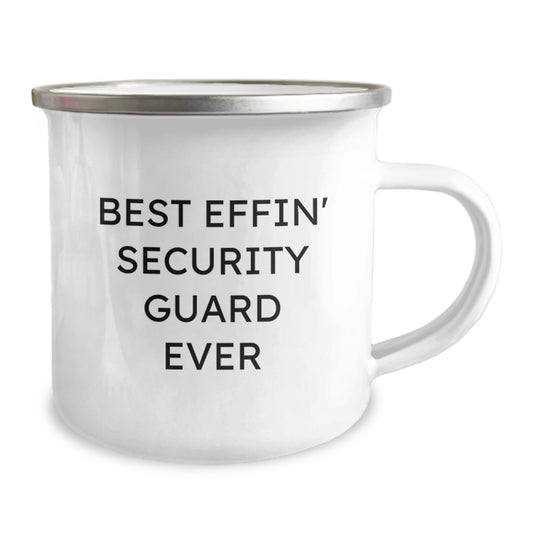 Funny Security Guard Gifts from Family to Men Graduation Unique Personalized Security Guard Camping Mug 'Best Effin' Security Guard Ever' - Image 2