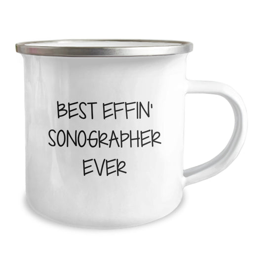 Funny Sonographer Gifts from Friends and Family - 'Best Effin' Sonographer Ever' Camping Mug for Graduation - Image 2