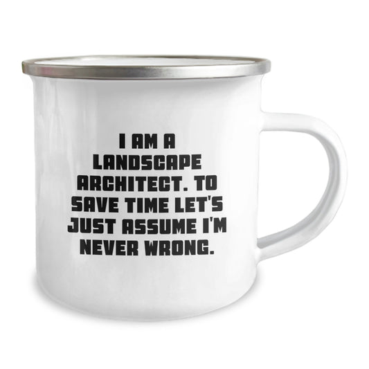 Funny Gifts from Friends and Family for Landscape Architect, Unique Graduation Unique Gifts for Men and Women, I 'm Never Wrong Camping Mug - Image 2