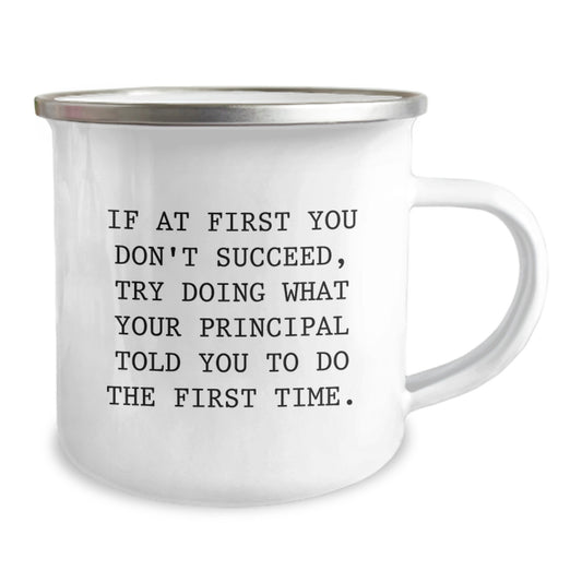 Gifts from Friends to Principal, Funny Quote Camping Mug, Graduation Unique Gifts - Image 2