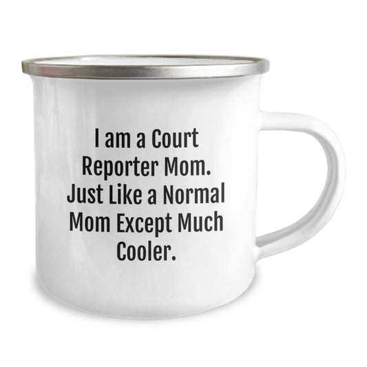 Court Reporter Mom's Funny Camping Mug, Gifts from Family to Court Reporter, Birthday Unique Treasures - Image 2