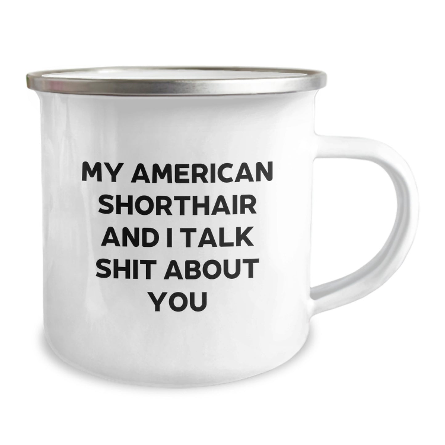 Funny American Shorthair Cat Gifts For Friends, American Shorthair Cat Lovers Camping Mug, Graduation Unique Gifts from Family - Image 2