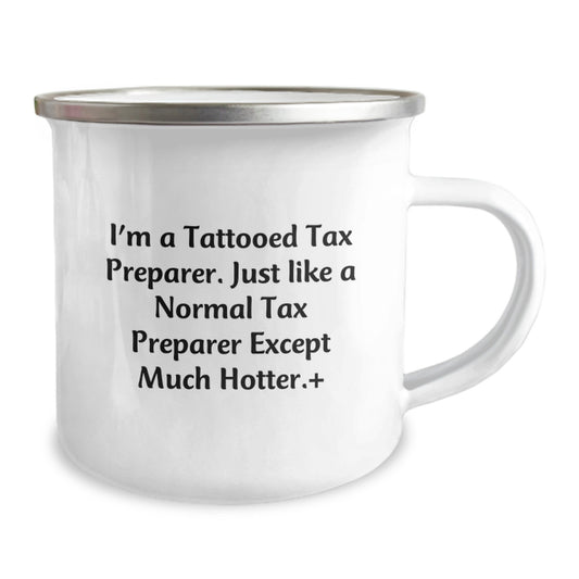 Funny Tax Preparer Gifts for Men, Women, and Friends, 'I'm A Tattooed Tax Preparer', Hotter Than Usual Christmas Unique Mugs - Image 2