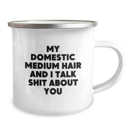 Funny Domestic Medium Hair Camping Mug with Gifts from Friends - Perfect for Domestic Medium Hair Enthusiasts on Father's Day - Unique Camping Mug for Men - Image 2