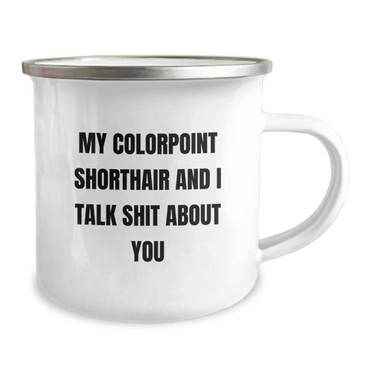 Funny Colorpoint Shorthair Cat Gifts for Men, Colorpoint Shorthair Cat Lover Camping Mug, Birthday Unique Gifts from Friends - Image 2