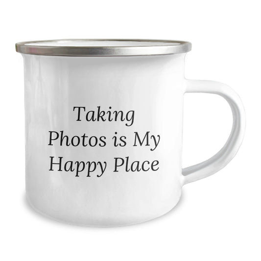 Gifts from Friends for Taking Photos Enthusiasts - Funny Camping Mug, Taking Photos Is My Happy Place - Image 2