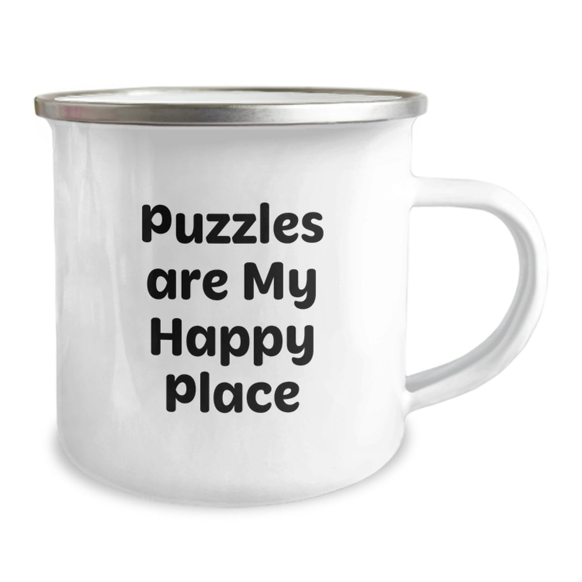Funny Puzzle Gifts for Puzzles Enthusiasts, Birthday Unique Gifts from Friends, Men, Women, Camping Mug with 'Puzzles Are My Happy Place' Quote - Image 2