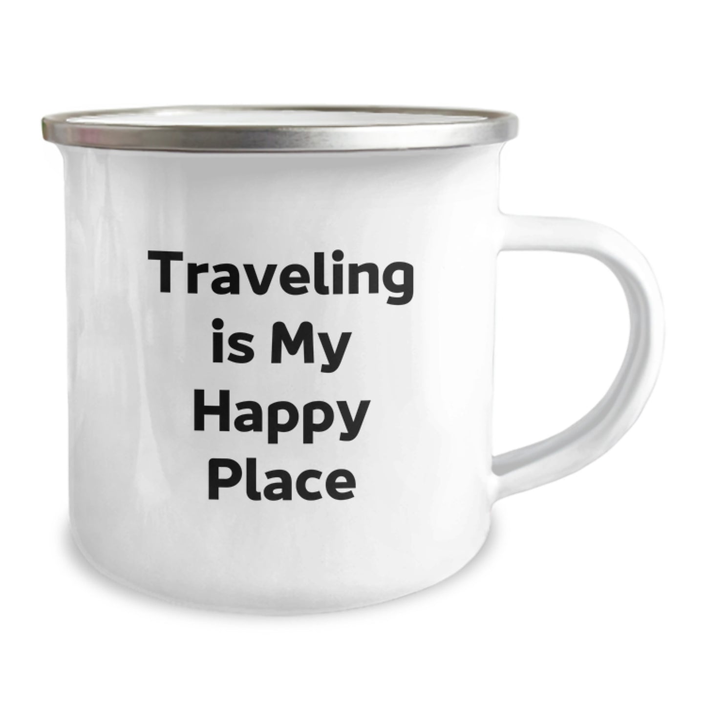 Funny Traveling Gifts for Friends from Men, Traveling Is My Happy Place Camping Mug, Birthday Unique Gifts - Image 2