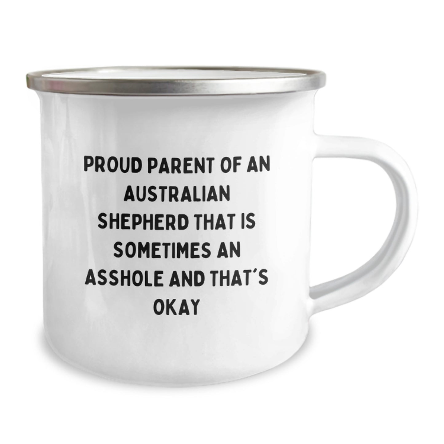 Funny Aussie Shepherd Dad Gifts from Friends to Proud Parents on Graduation Unique - Camping Mug - Image 2