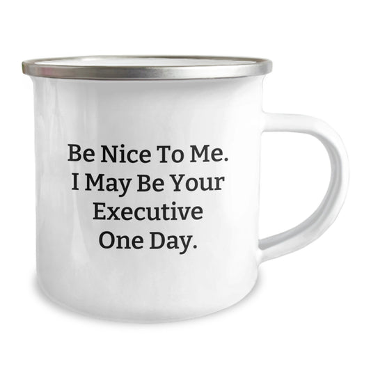 Funny Executive Gifts from Friends - Be Nice To Me Executive Camping Mug for Birthday Unique Gifts - Image 2