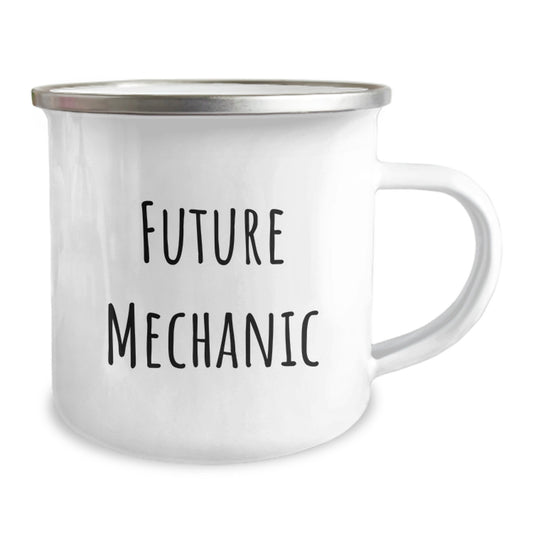 Funny Future Mechanic Gifts from Friends for Birthday - Mechanic Enthusiast Camping Mug, 12 oz Stainless Steel with Enamel Finish - Image 2