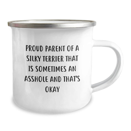 Funny Silky Terrier Dog Gifts from Friends, Birthday Unique Gifts for Silky Terrier Dog Owner Men, Men Gifts for Silky Terrier Dog Lovers, Camping Mug for Silky Terrier Dog Parent - Image 2