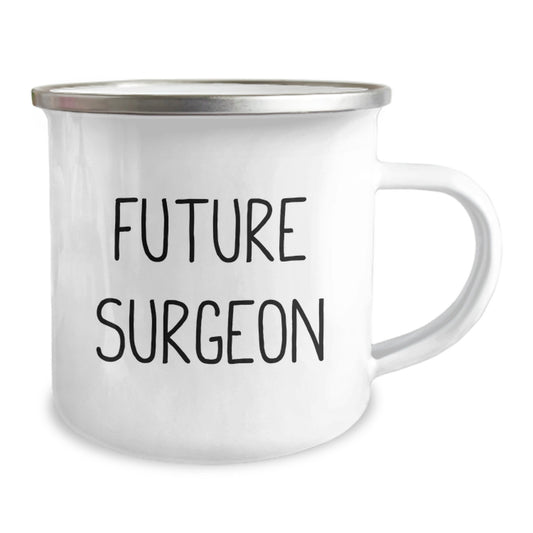 Funny Future Surgeon Gifts from Family, Unique Camping Mugs for Birthday, 'Future Surgeon' Quote, 12 oz Stainless Steel with Enamel Finish - Image 2