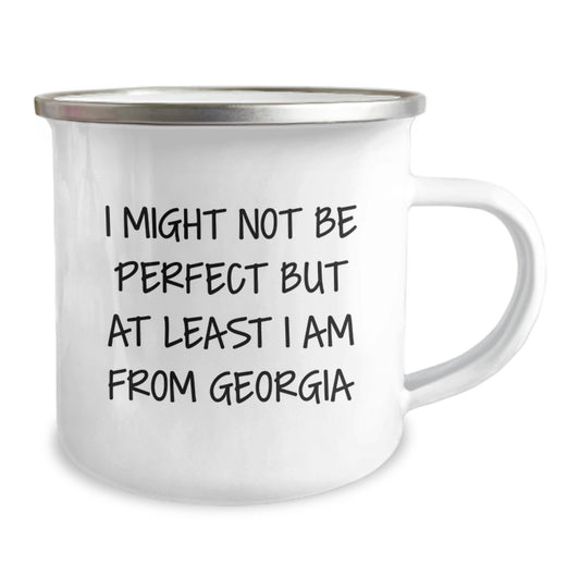 Georgia Proud Gifts from Friends and Family - I Might Not Be Perfect But At Least I Am From Georgia Funny Camping Mug for Graduation - Image 2