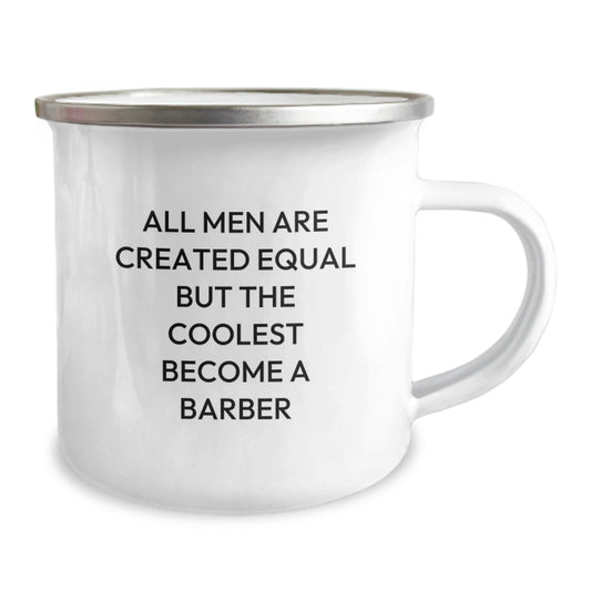 Barber Keepsake Camping Mug for Him Birthday Gift 12oz Stainless Steel - Image 2