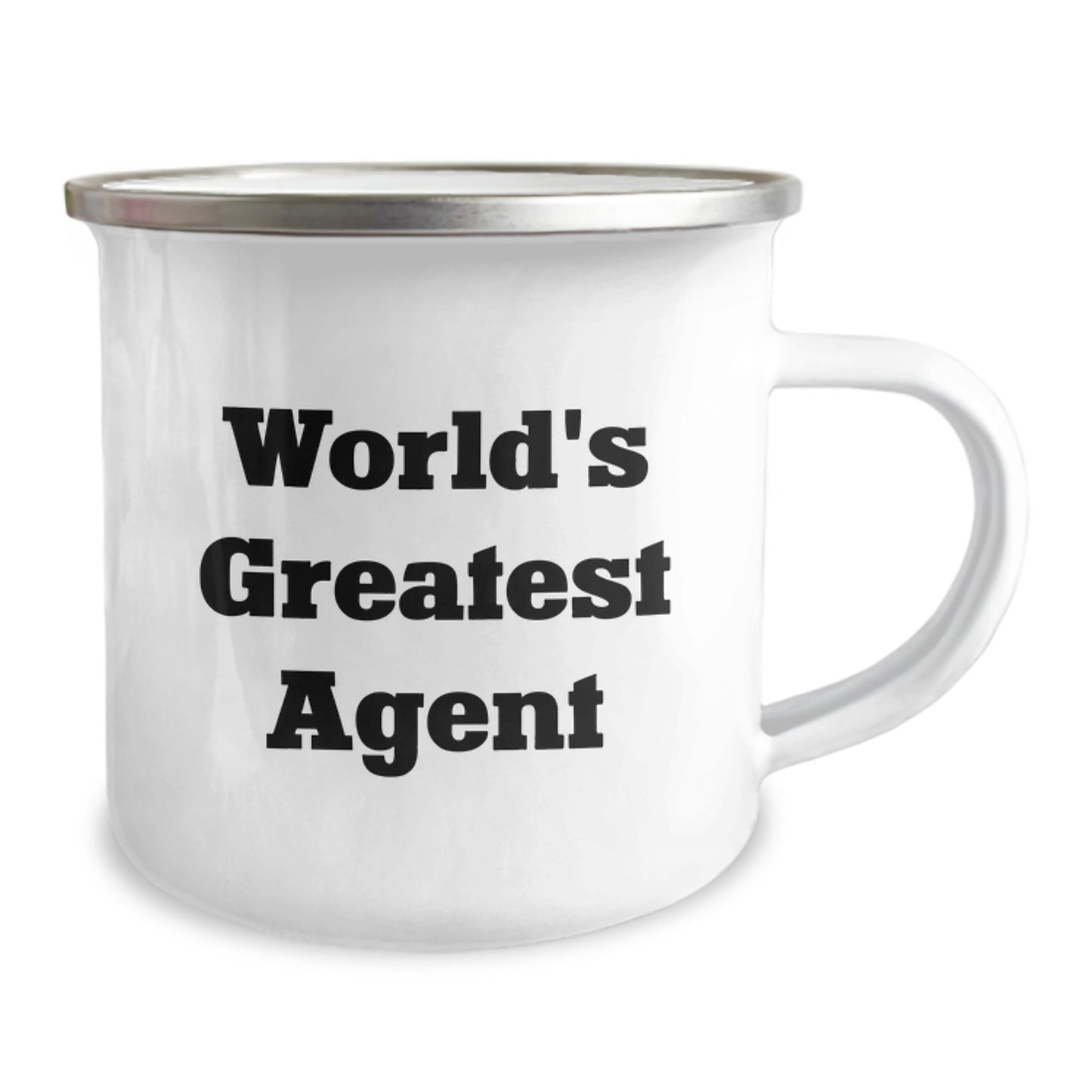 Funny Agent Gifts from Friends, Unique Valentine's Agent Mugs, World's Greatest Agent Quote Stainless Steel Mug, 12 oz Camping Mug - Image 2