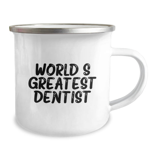 Funny Dentist Gifts for Men Friends from Men Graduation Unique Gifts, World's Greatest Dentist Quote on Camping Mug, Perfect for Dentist Coworkers Family Members - Image 2