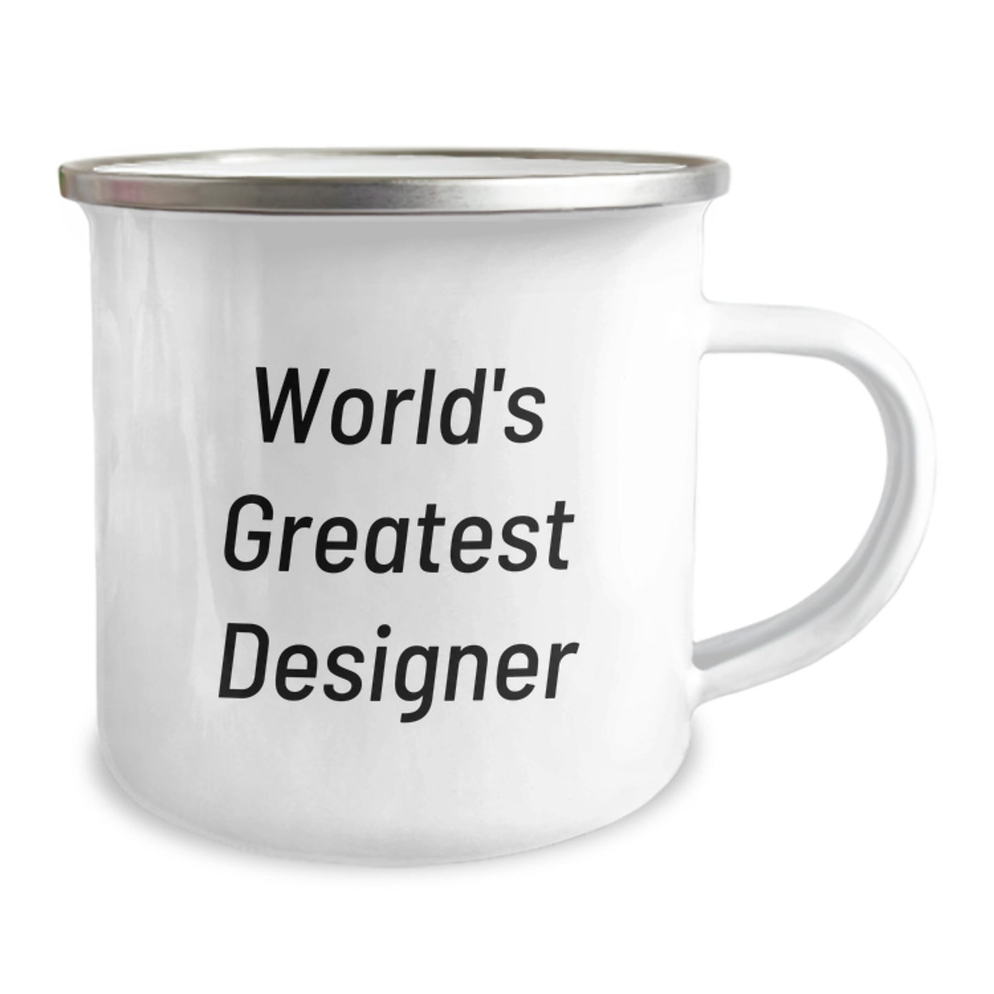 Unique Birthday Unique Gifts for Designer Friends - 'World's Greatest Designer' Funny Camping Mug, 12 oz Stainless Steel - Image 2