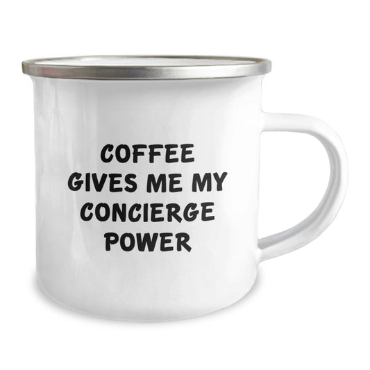 Funny Camping Mug, Gifts from Mom to Her Concierge Grad, Coffee Gives Me My Concierge Power - Unique Gifts for Him - Image 2