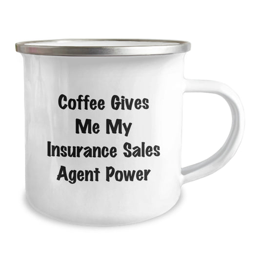 Funny Insurance Sales Agent Gifts for Men, Birthday Unique Gifts from Friends to Insurance Sales Agent, Coffee Gives Me My Insurance Sales Agent Power Stainless Steel Camping Mug - Image 2