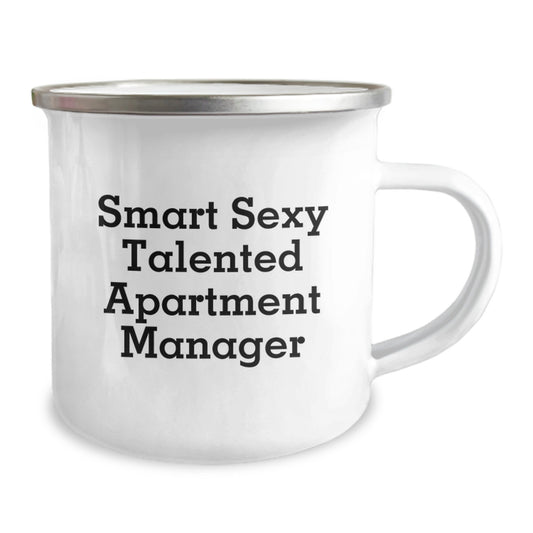 Funny Apartment Manager Gifts for Men from Friends, Unique Camping Mug for Graduation, 'Smart Sexy Talented' Quote - Image 2