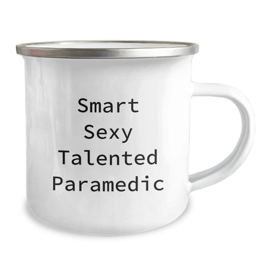 Funny Rescue Worker Gifts from Friends for Graduation, Smart Sexy Talented Rescue Worker Camping Mug, 12 oz Stainless Steel Enamel Finish - Image 2
