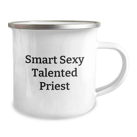 Priest Gifts from Friends to Graduation Unique Mugs for Smart Sexy Talented Priests, Funny Quote - 12oz Stainless Steel Camping Mug - Image 2