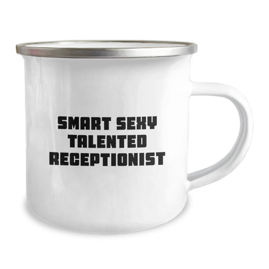 Gifts for Receptionist Women from Friends, 'Smart Sexy Talented' Funny Camping Mug, Graduation Unique Gifts - Image 2