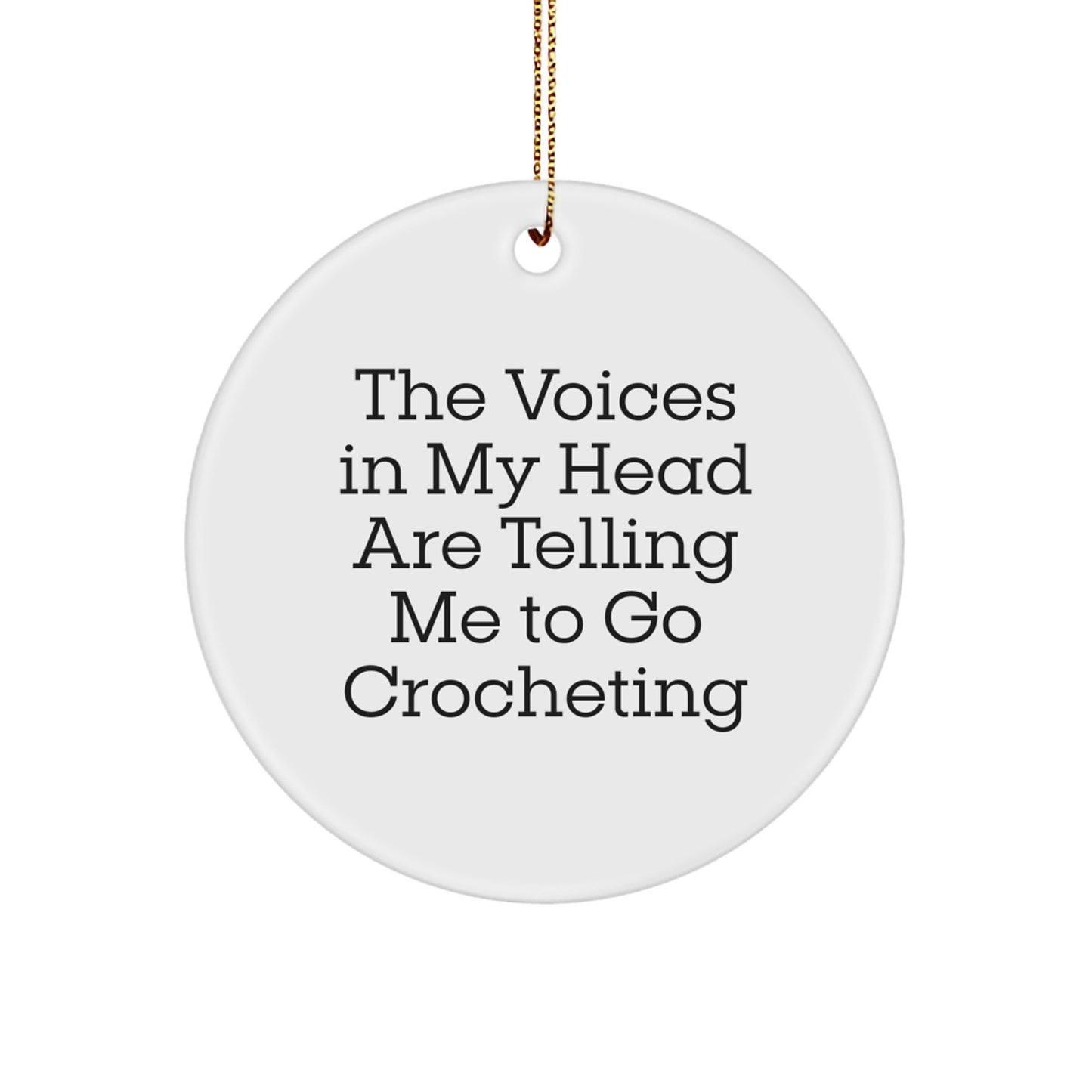 Funny Crocheting Gifts for Women, Circle Ornaments with Inspirational Quote, Gifts from Friends to Family Members for Christmas - Image 1