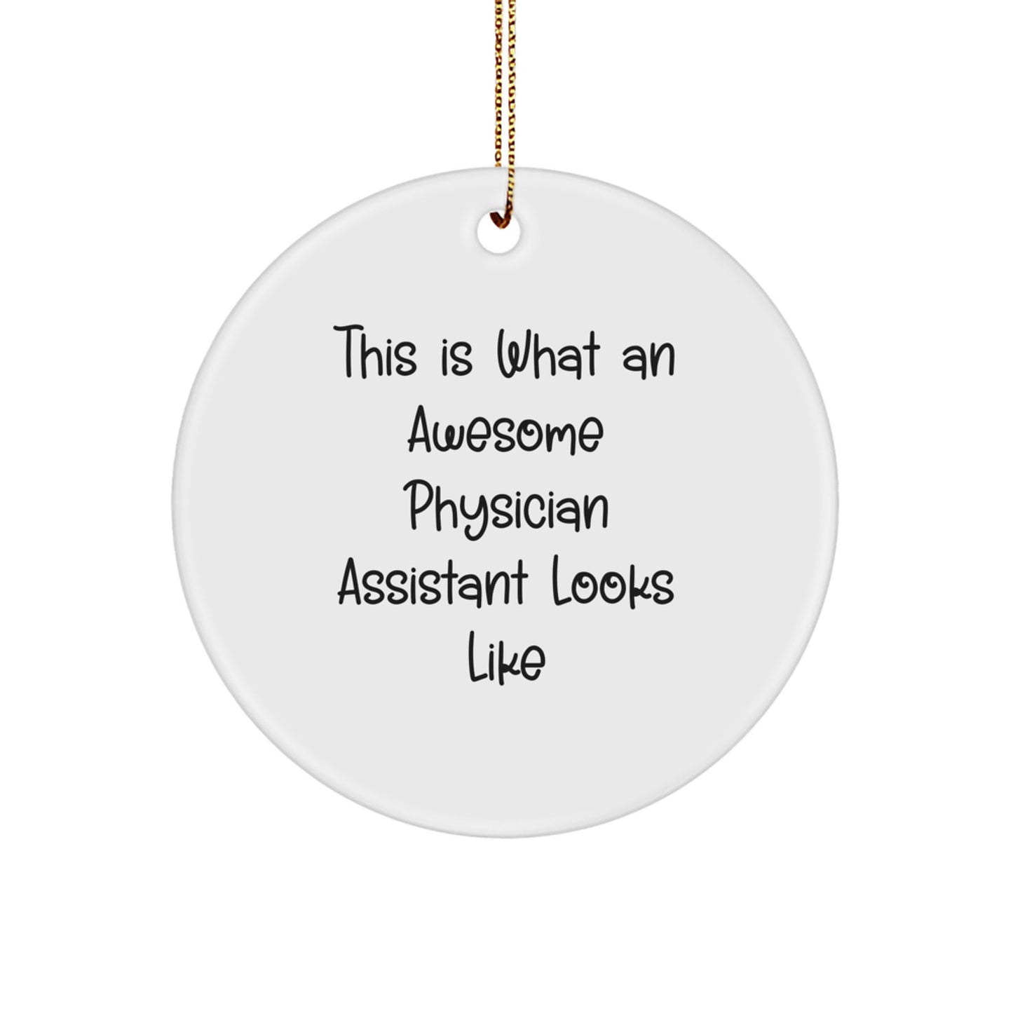 Gifts from Family for Physician Assistant, Awesome PA Christmas Circle Ornament, Funny Quote - Image 1