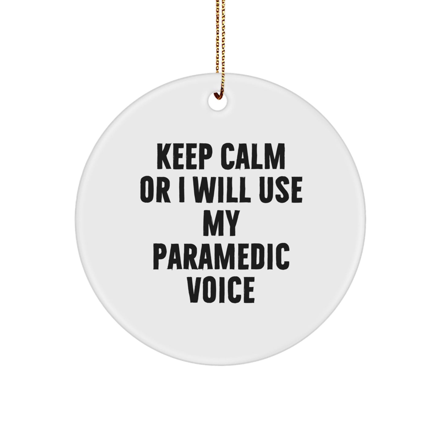 Funny Rescue Worker Gifts from Friends for Rescue Workers, Circle Ornament Keep Calm, Christmas Unique Rescue Worker Circle Ornaments - Image 1