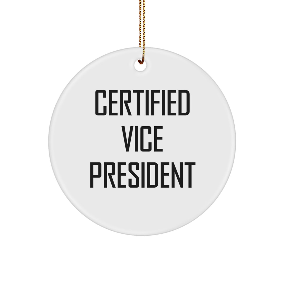 Funny Vice President Christmas Unique Gifts for Men from Friends, Certified Vice President Circle Ornament with Inspirational Quote, Unique Christmas Unique Gift Ideas - Image 1