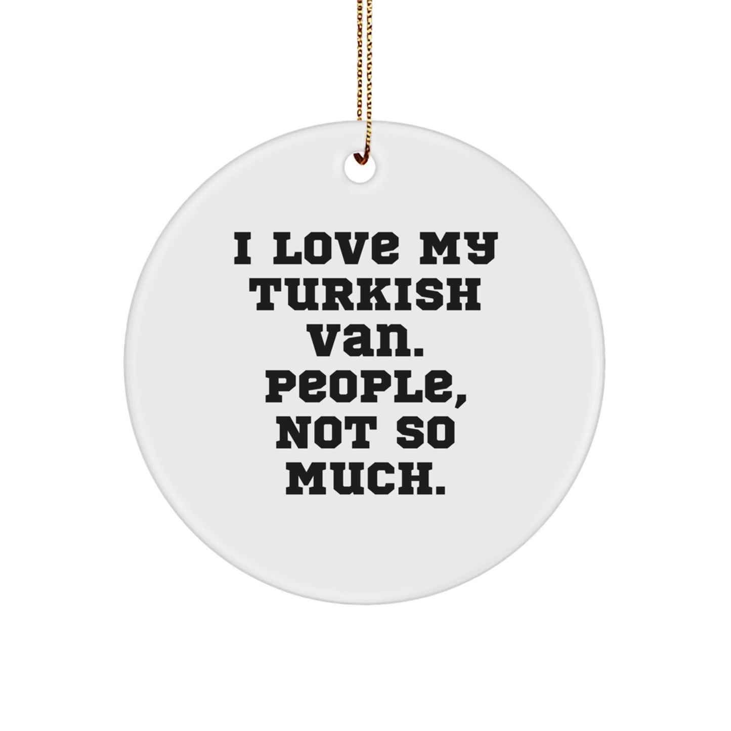 Funny Turkish Van Cat Lover Gifts from Men to Women Friends for Christmas Unique Ornaments Circle - Image 1