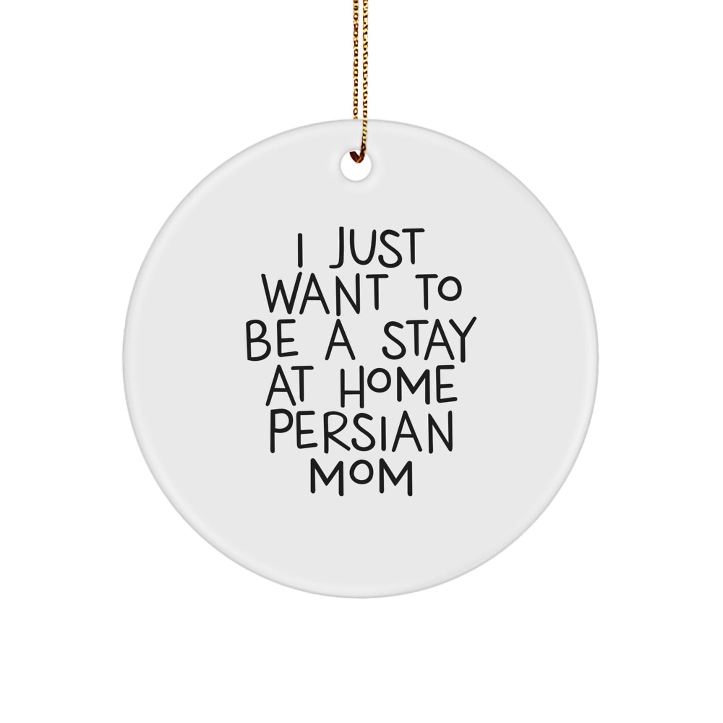 Funny Persian Cat Mom Gifts for Women - Christmas Unique Circle Ornament from Mom to Daughter - Image 1