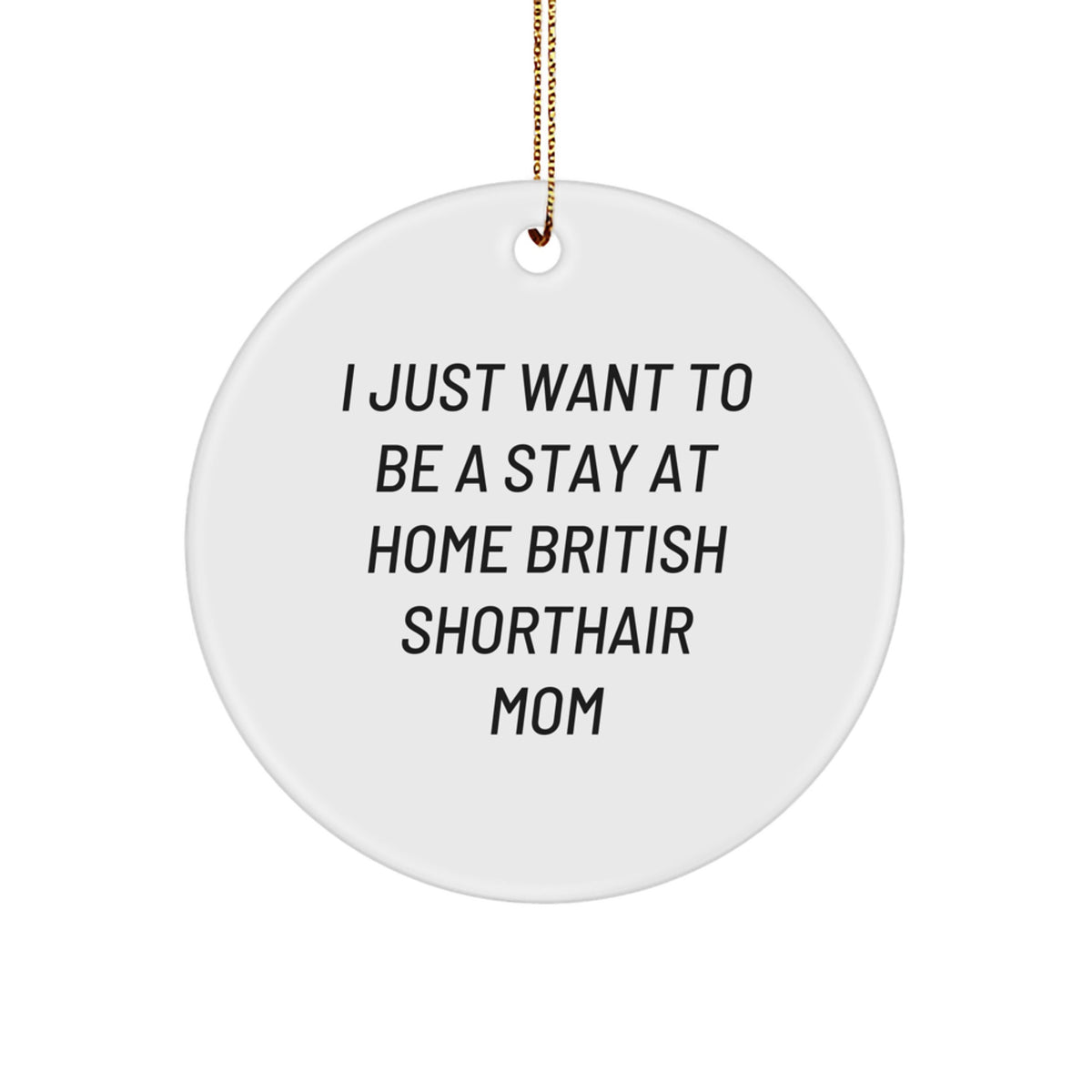 Funny British Shorthair Cat Christmas Circle Ornament Gifts from Mom to Daughter - Image 1