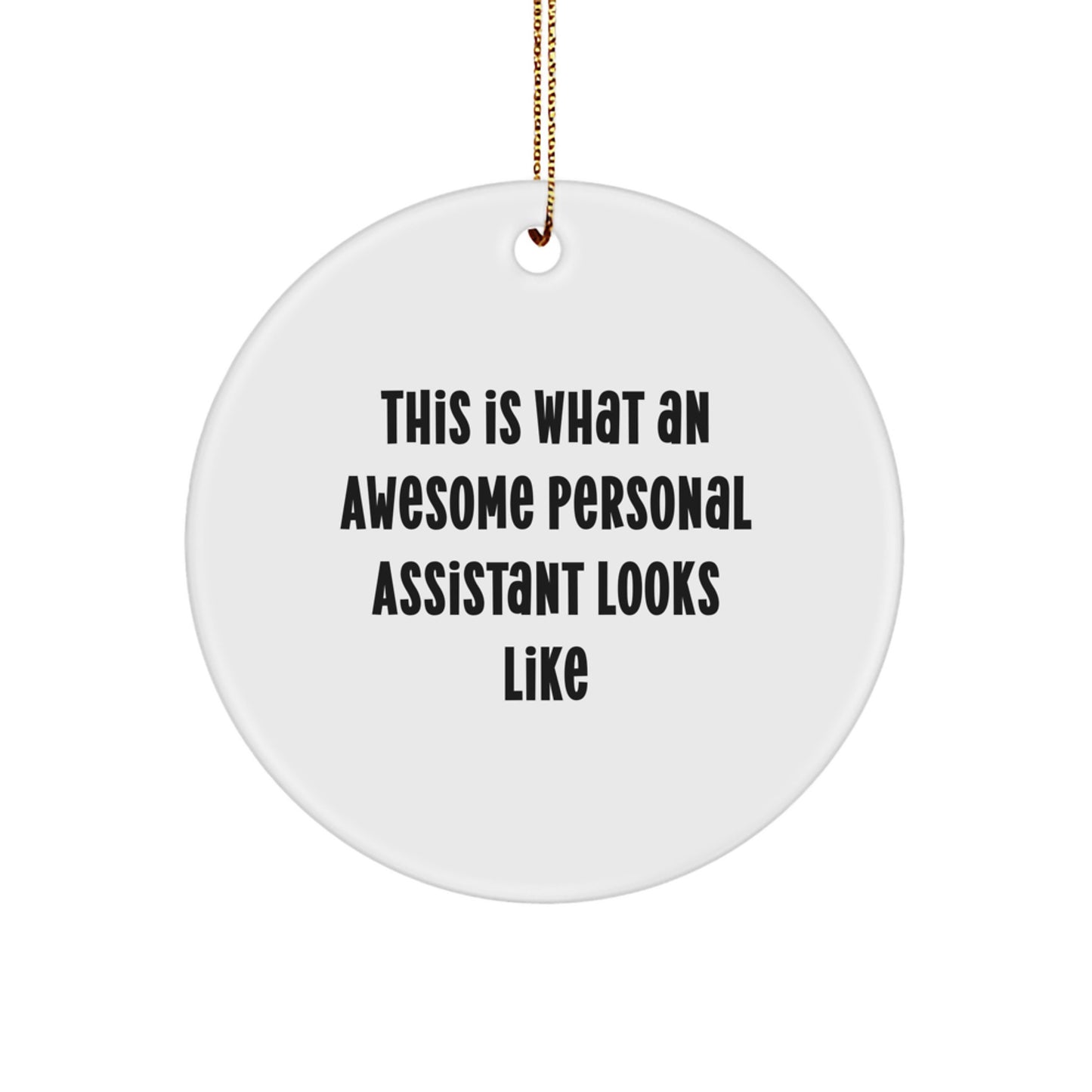Personal Assistant Gifts from Friends for Family - This Is What an Awesome Personal Assistant Looks Like, Circle Ornament for Christmas - Image 1