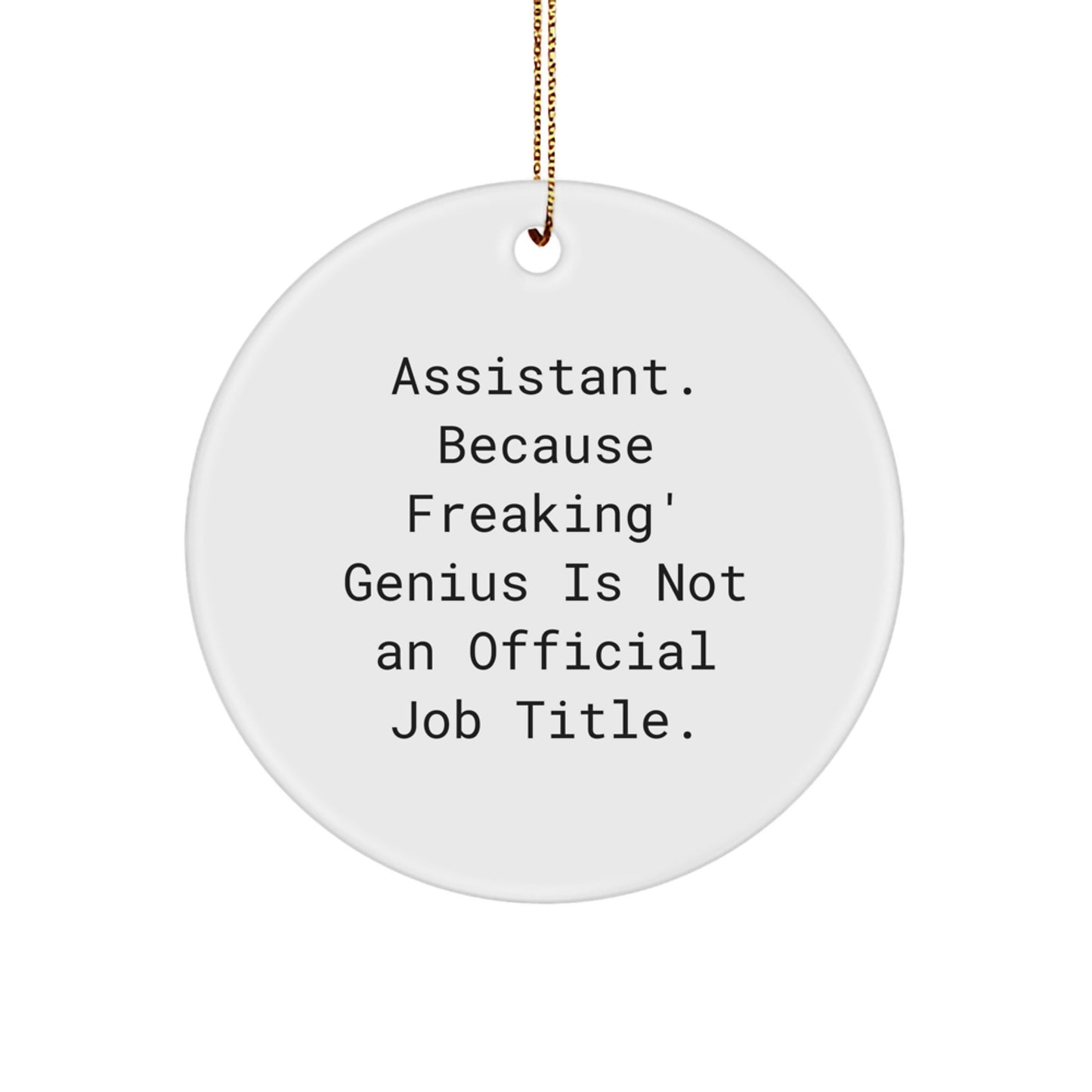 Funny Assistant Gifts from Friends, Men or Women for Assistant Circle Ornament on Christmas Unique Gifts - Image 1