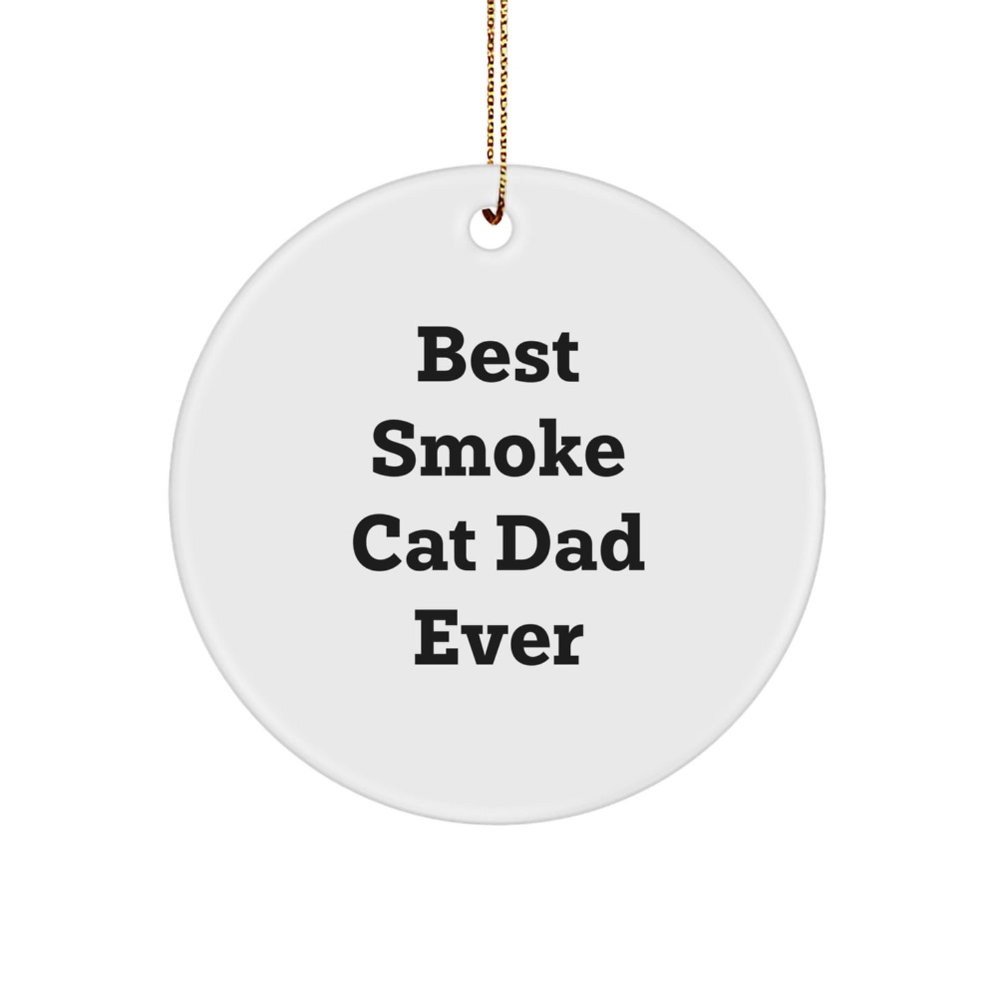 Funny Smoke Cat Dad Ever Circle Ornament Gifts from Family for Christmas - Image 1