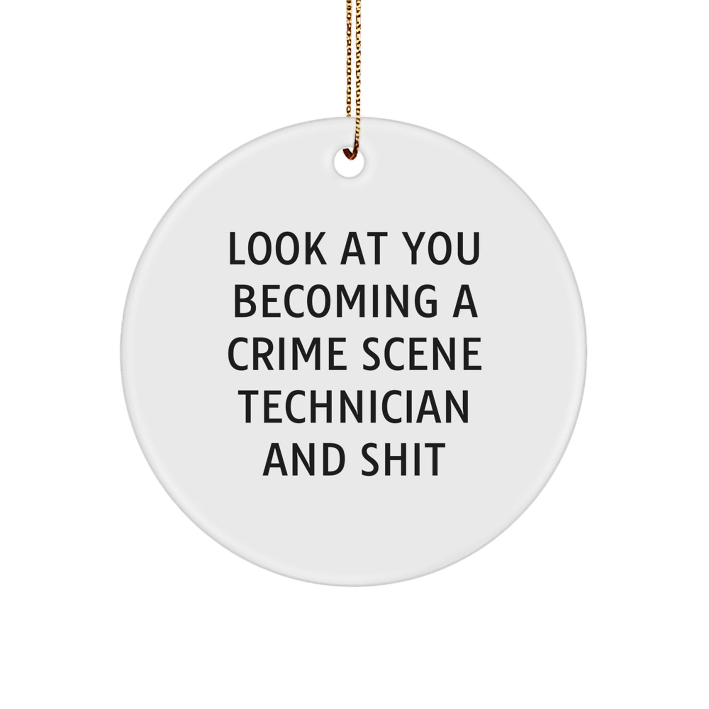 Funny Crime Scene Technician Circle Ornaments for Christmas Unique Gifts from Coworkers for Men - Image 1