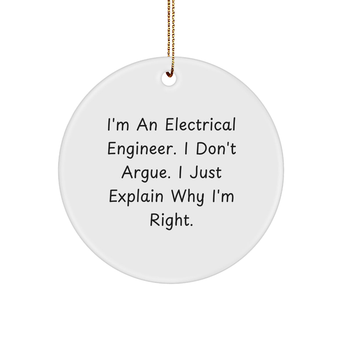 Witty Electrical Engineer Novelty Christmas Ornament for Friends Gift - Image 1