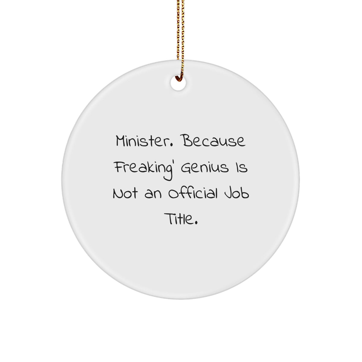 Minister Keepsake Christmas Ornament for Him Gift Brightly Printed - Image 1