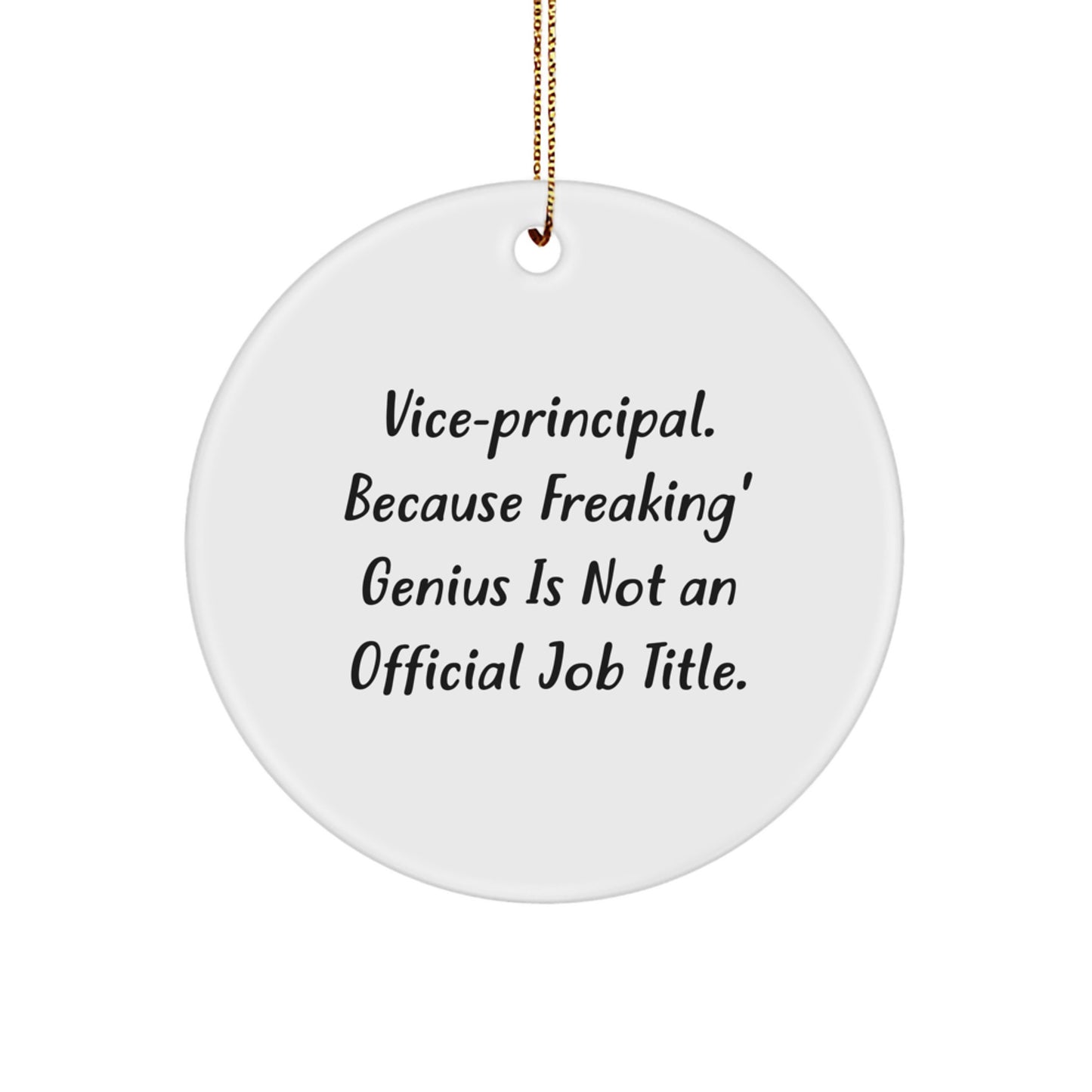 Funny Vice-principal Gifts from Friends, Vice-principal Office Decorative Circle Ornament for Vice-principal, Christmas Unique Gifts for Vice-principal - Image 1
