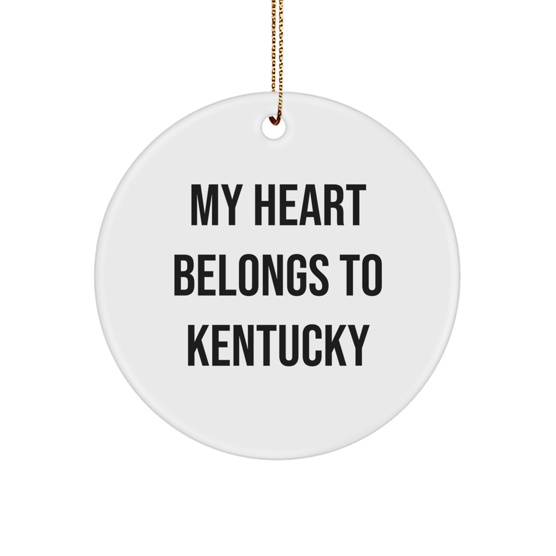 Kentucky Circle Ornament, My Heart Belongs To Kentucky, Gifts from Friends to Family, Unique Christmas Unique Gifts - Image 1