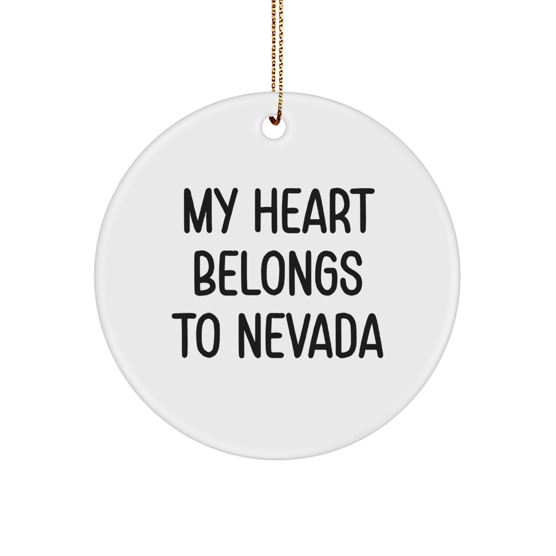 Nevada Circle Ornament 'My Heart Belongs To Nevada' - Gifts from Friends to Family - Image 1