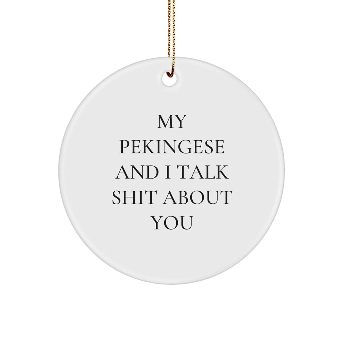 Pekingese Circle Ornament Keepsake Christmas Gift for Him - Image 1