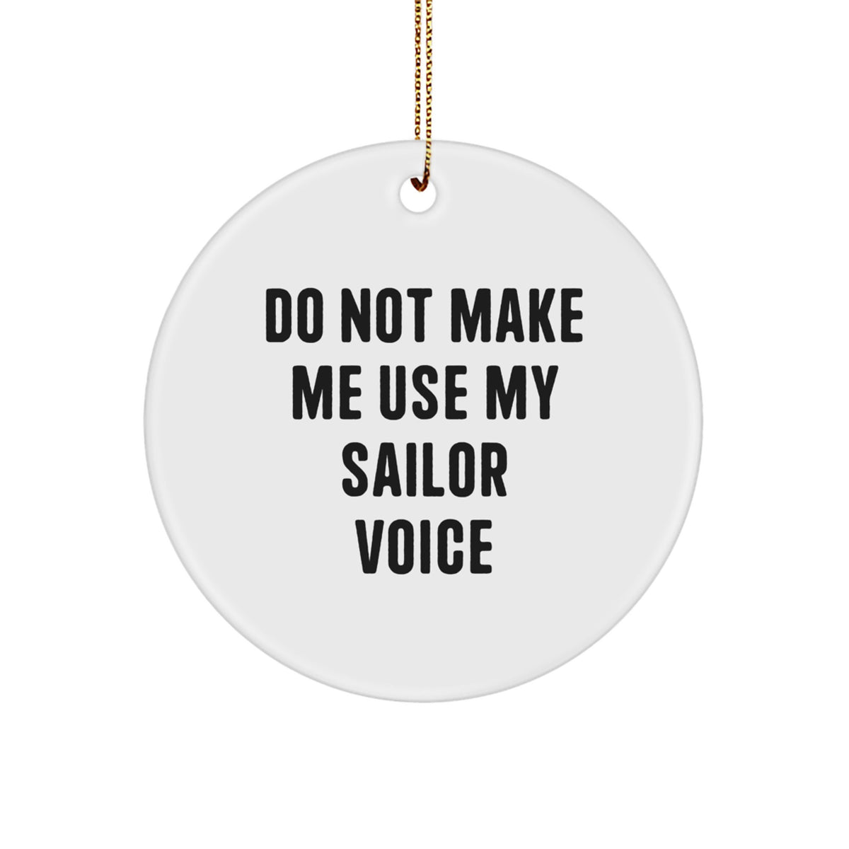 Christmas Gift Sailor Circle Ornament - A Stern Present for Her - Image 1