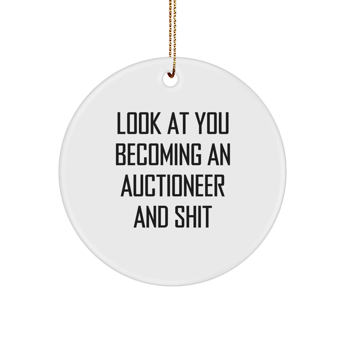 Christmas Gift for Her Auctioneer Circle Ornament Present Bright Holiday - Image 1