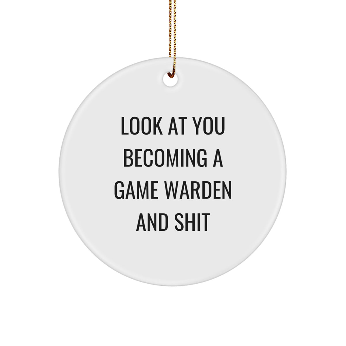 Christmas Gift Game Warden Circle Ornament for Her Present - Image 1