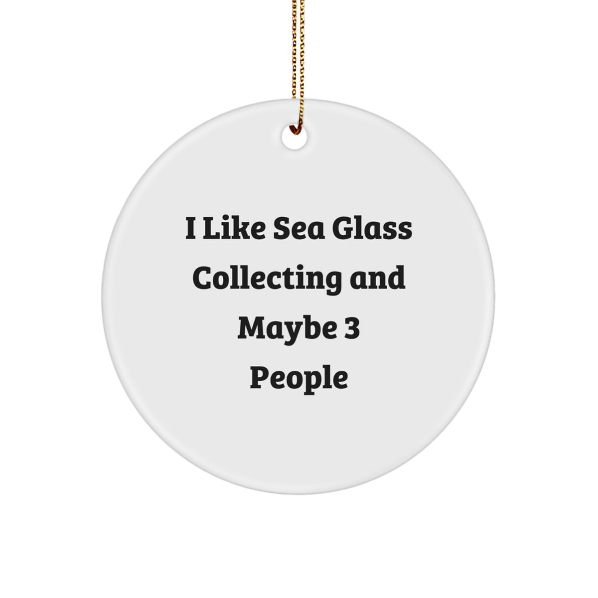 Sea Glass Collecting Favorite Circle Ornament for Kids Christmas Gift - Image 1