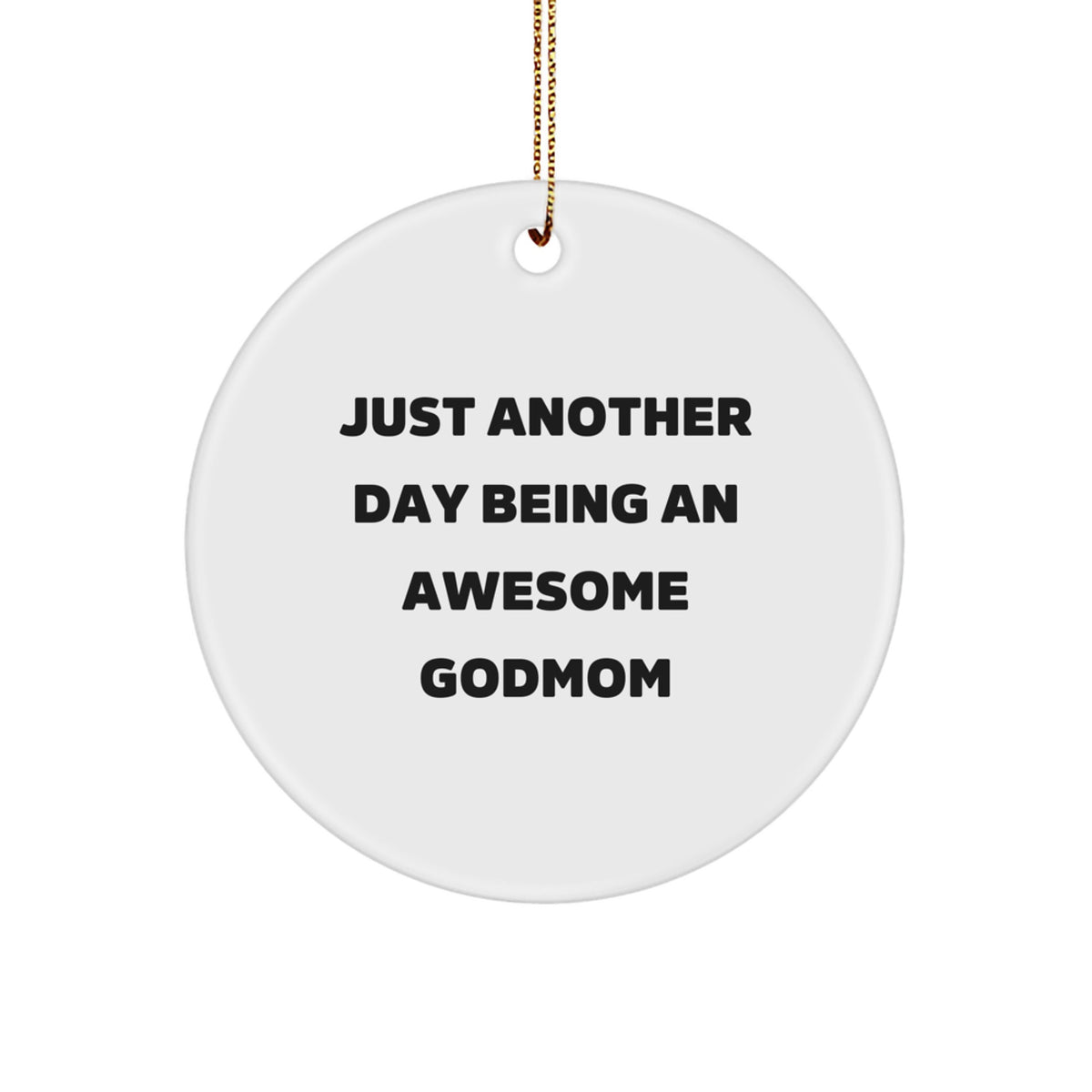 Christmas Gift for Her Godmom Circle Ornament Present - Image 1